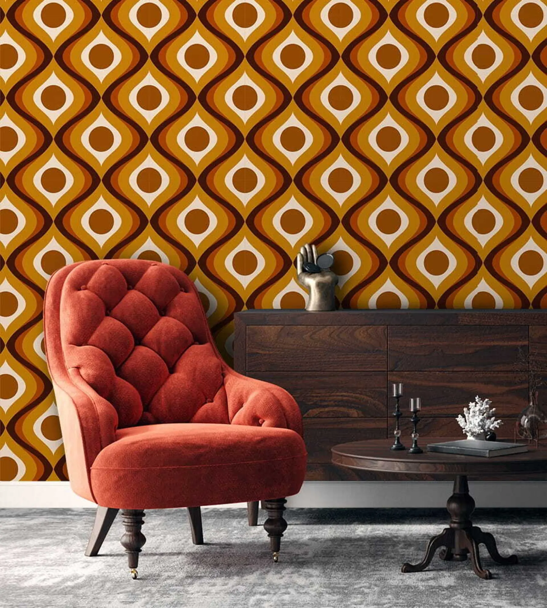 Fototapete Retromuster aus den 70er Jahren u51620