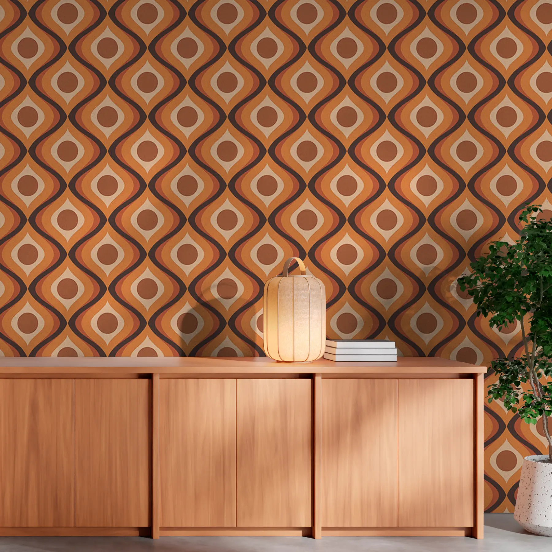 Fototapete Retromuster aus den 70er Jahren u51620