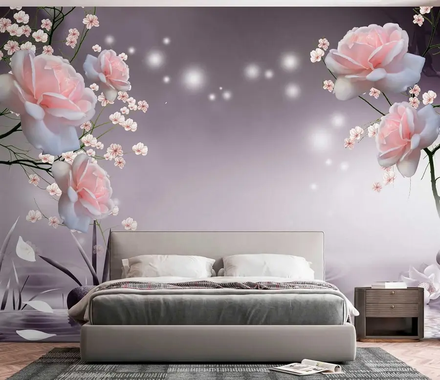 Fototapete Rosen auf Wasserwellen u01045