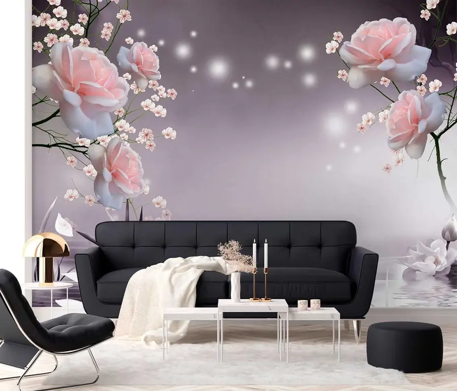 Fototapete Rosen auf Wasserwellen u01045