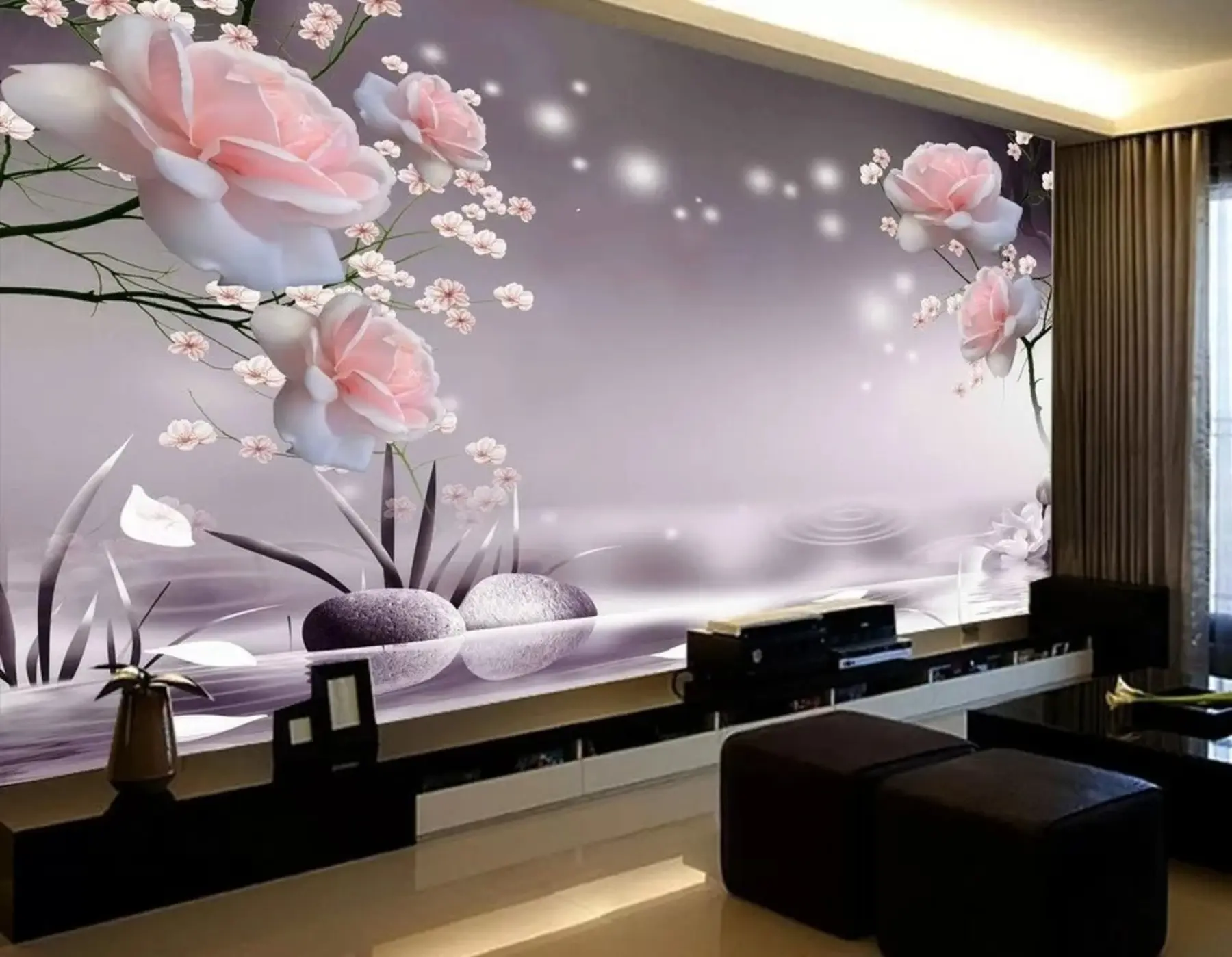 Fototapete Rosen auf Wasserwellen u01045