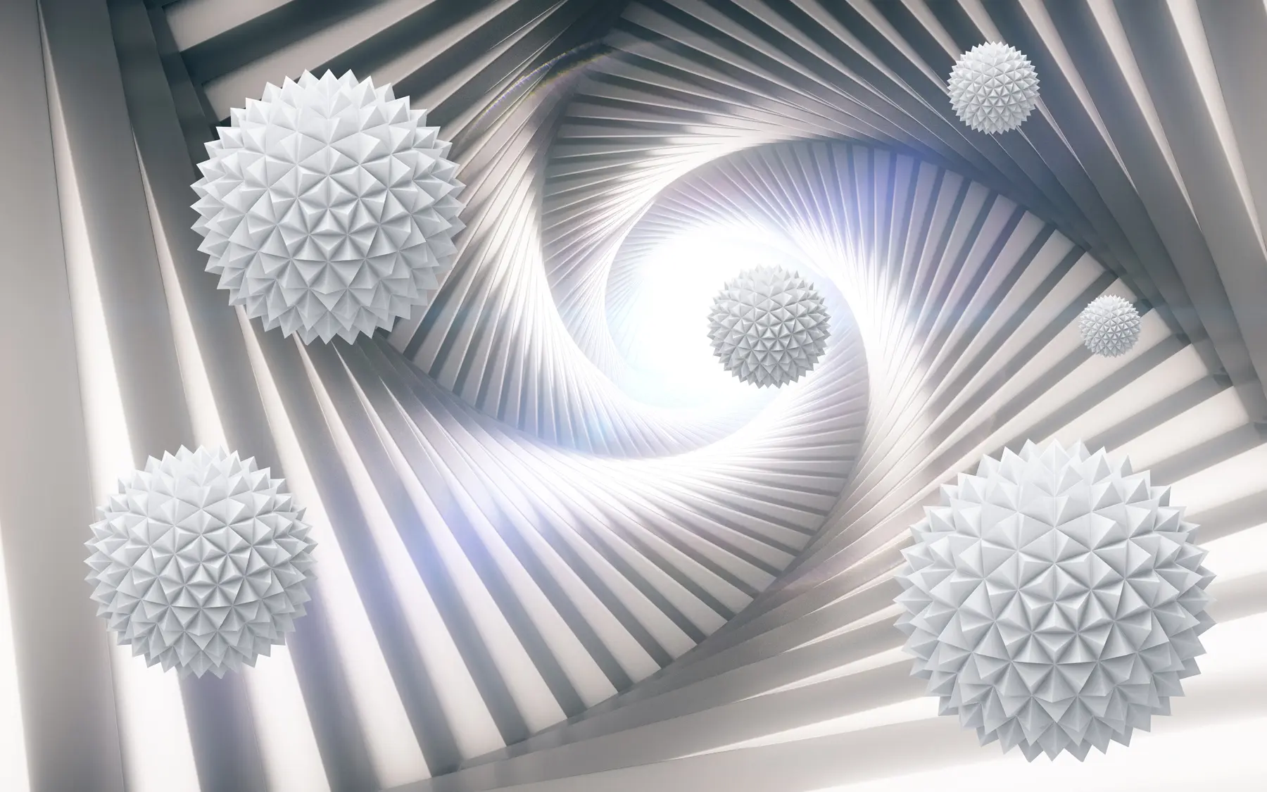 Fototapete 3D-Tunnel und Kugeln u03120