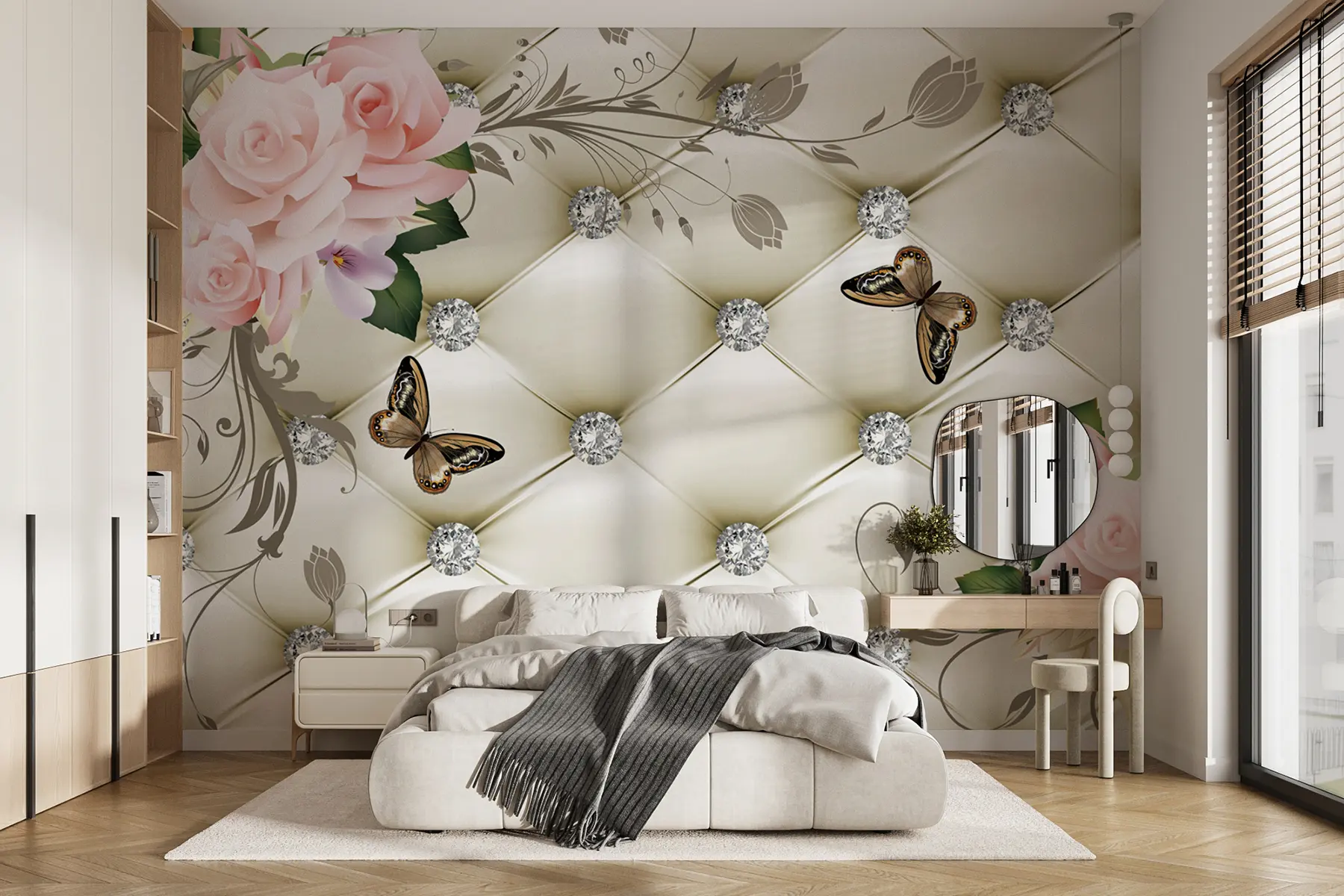 Fototapete Blumen und Strass u03528