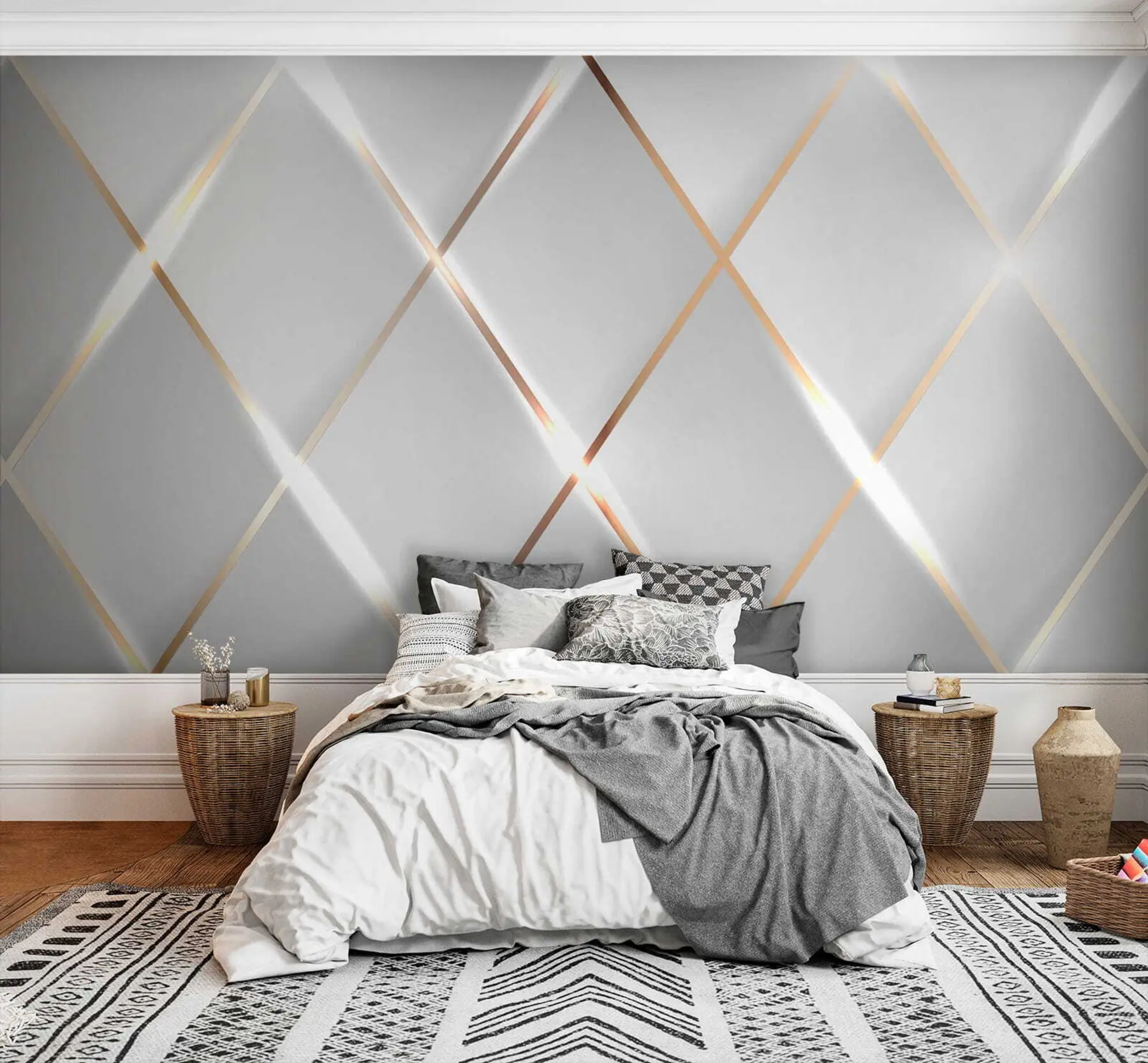 Fototapete Gitter auf weißem Hintergrund u06014