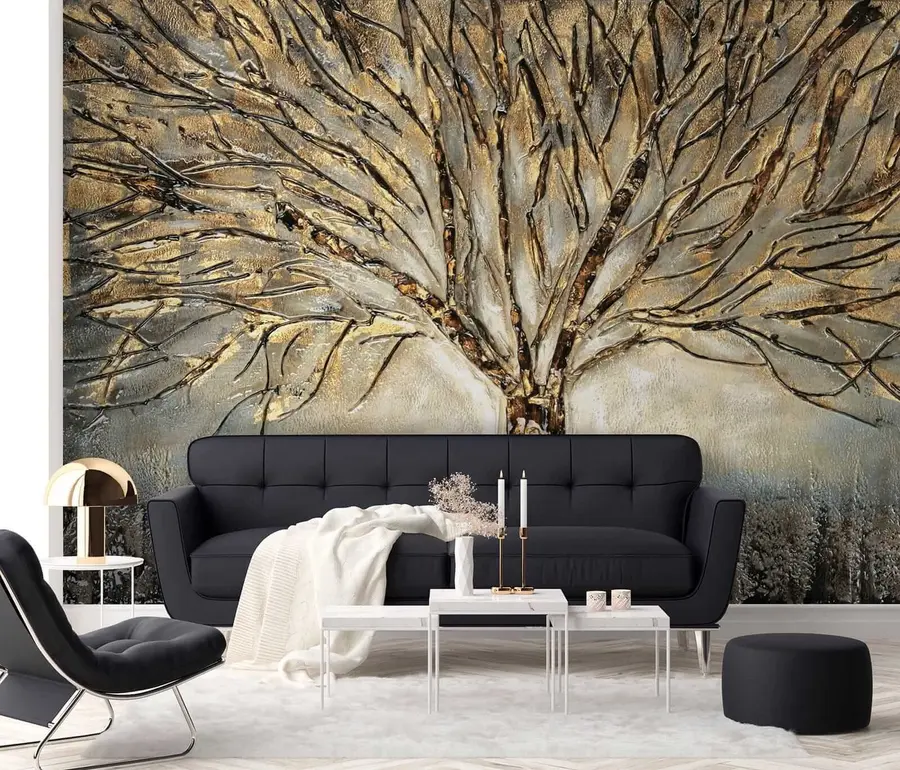 Fototapete Ausladender Baum in Brauntönen u07184