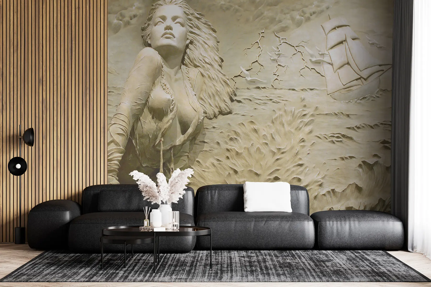 Fototapete Meerjungfrau auf dem Felsen u08057