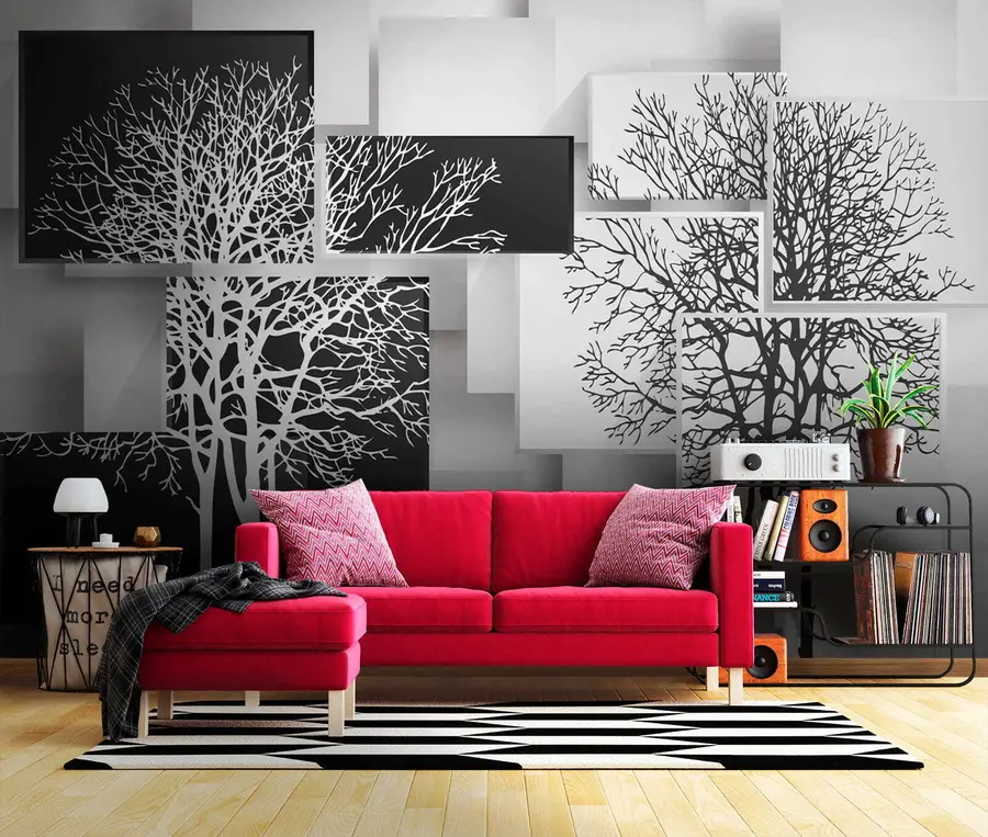 Fototapete Natur Schwarz Weiß u09369