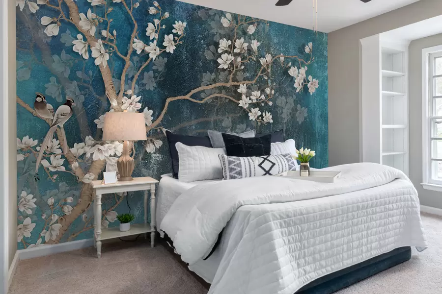 Fototapete Blühende Zweige und Vögel u12150