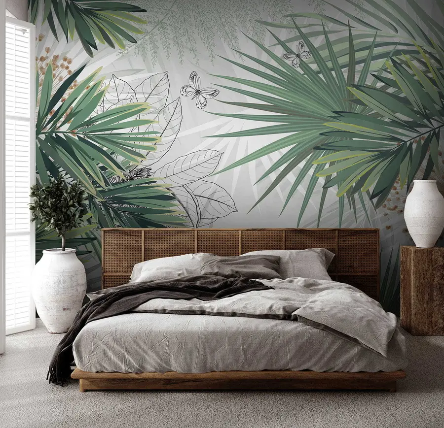 Fototapete Grüne Zweige von Palmen u12819