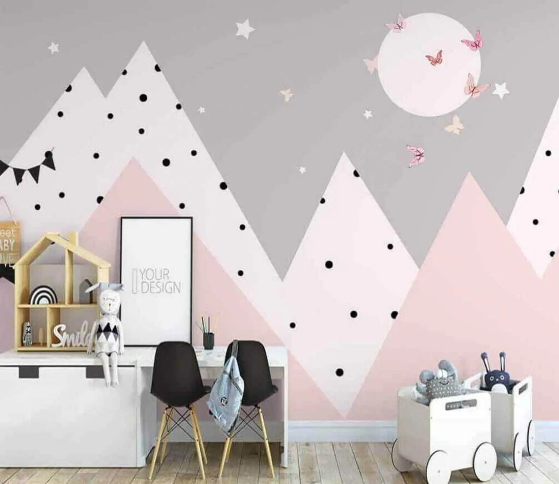 Fototapete Berge und Schmetterlinge u14116