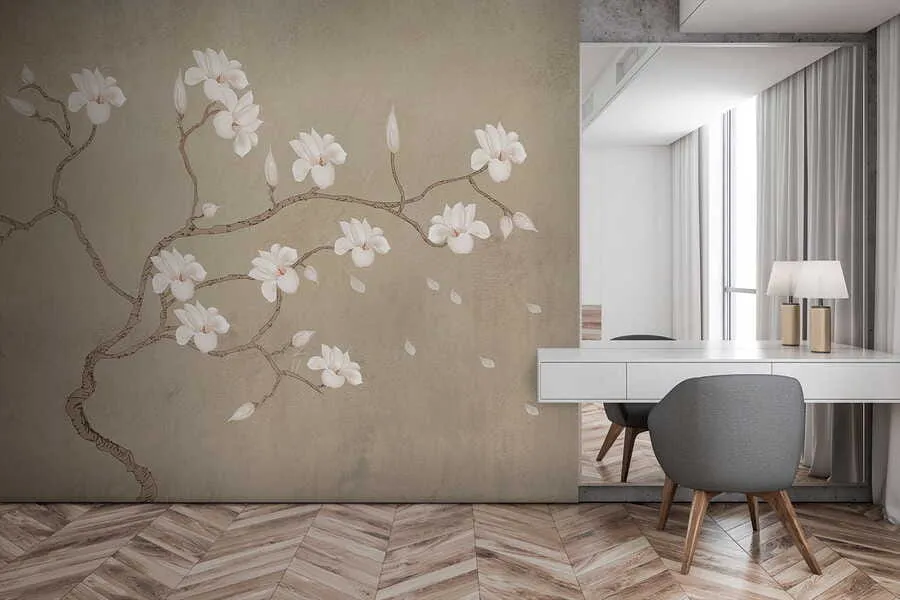 Fototapete Der blühende Baum der Magnolie u17493