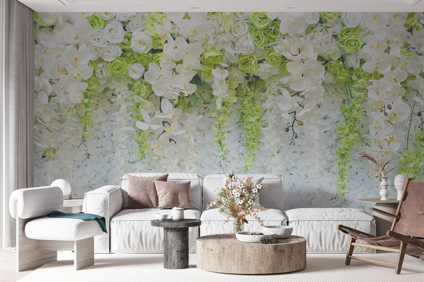 Fototapete Hängende Rosen und Orchideen u17939