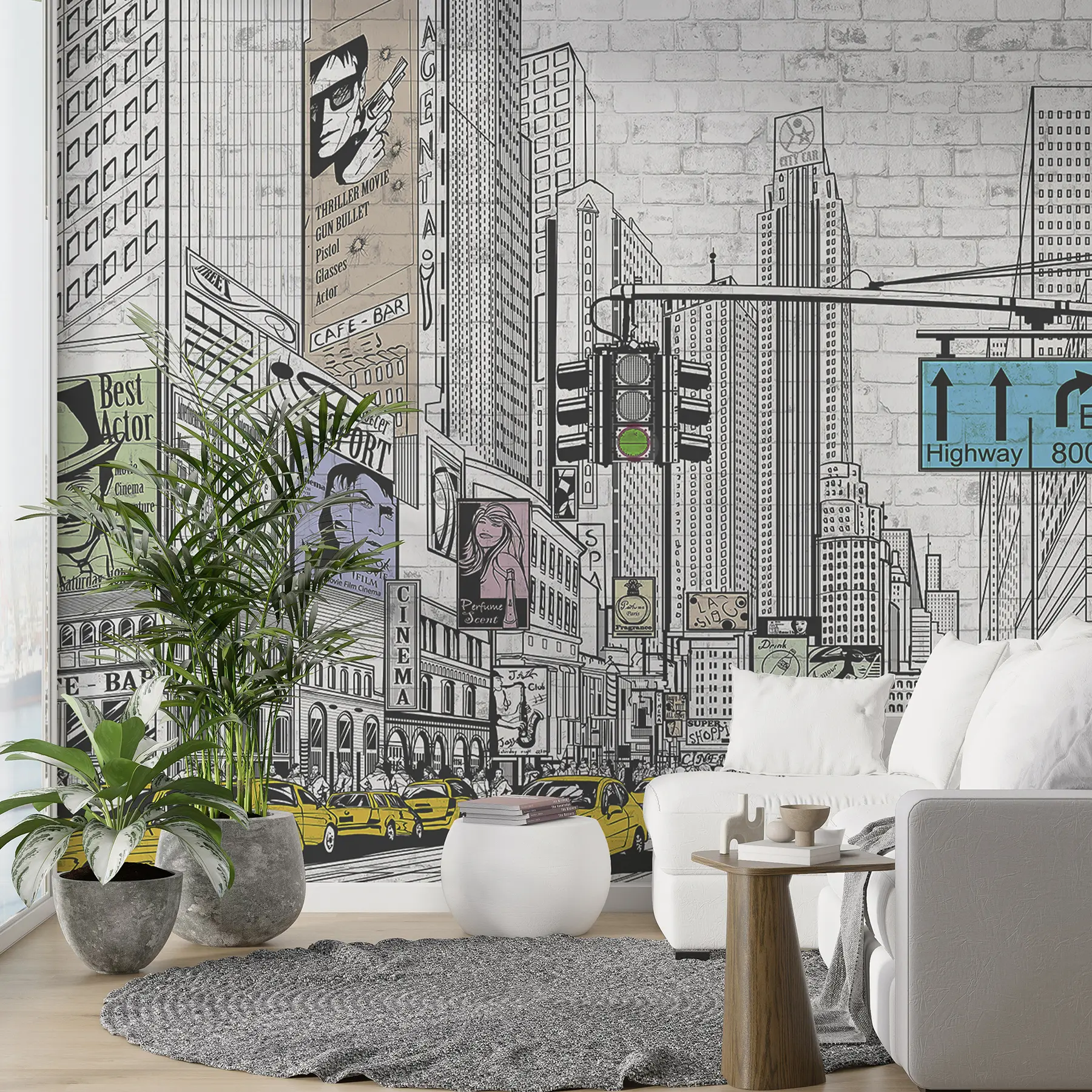 Fototapete Megapolis im Comic-Stil u21095