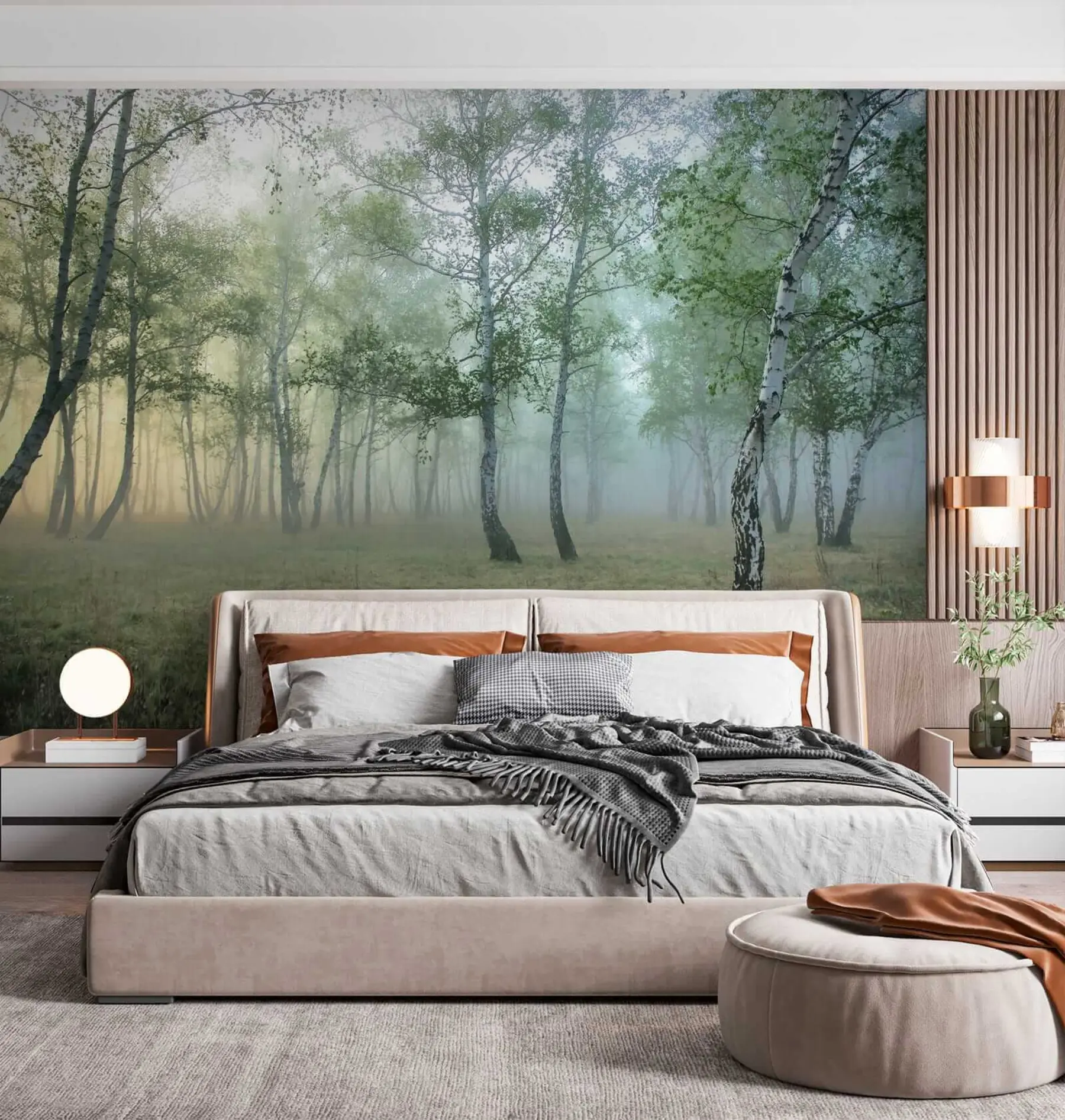 Fototapete Nebel-Birkenwald u25820