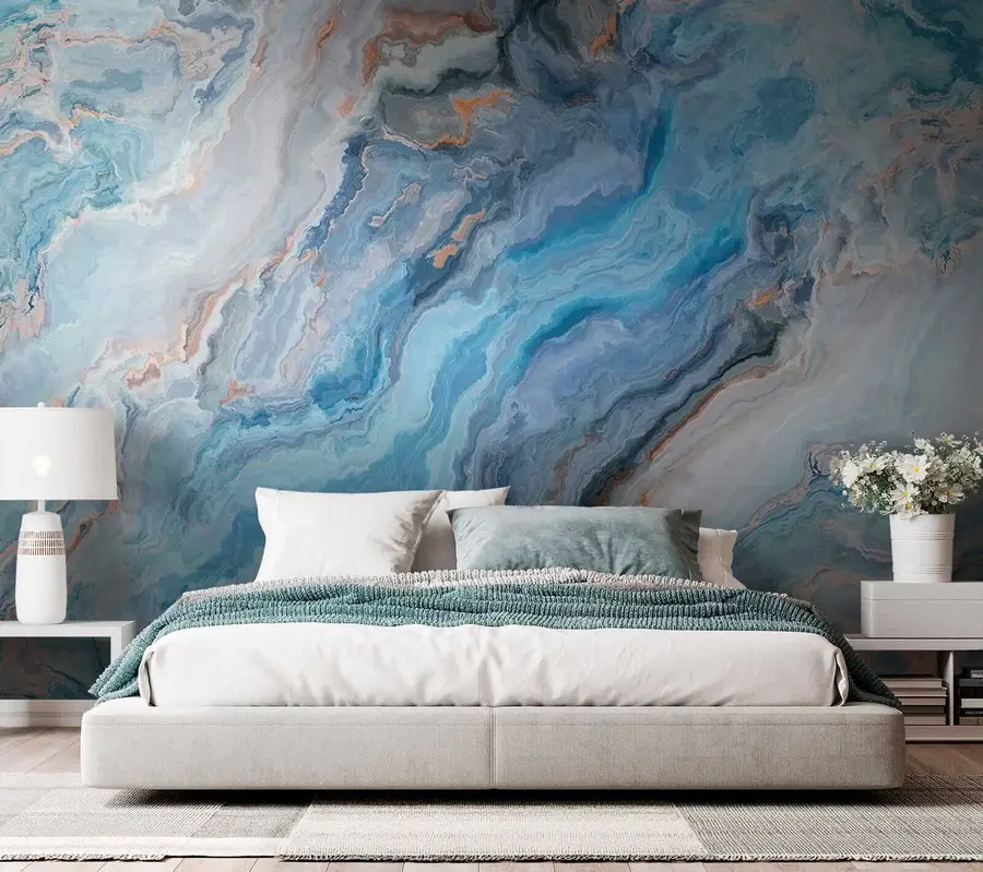 Fototapete Blauer Marmor u28985