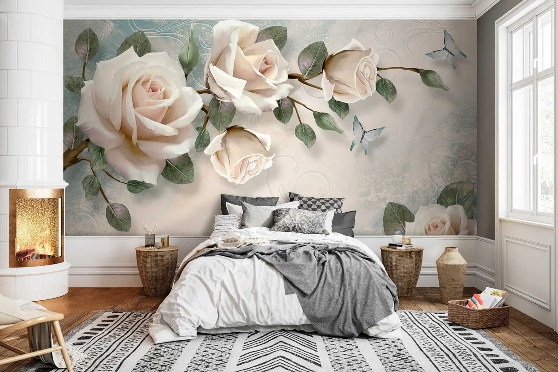 Fototapete Cremefarbene Rosen u31353