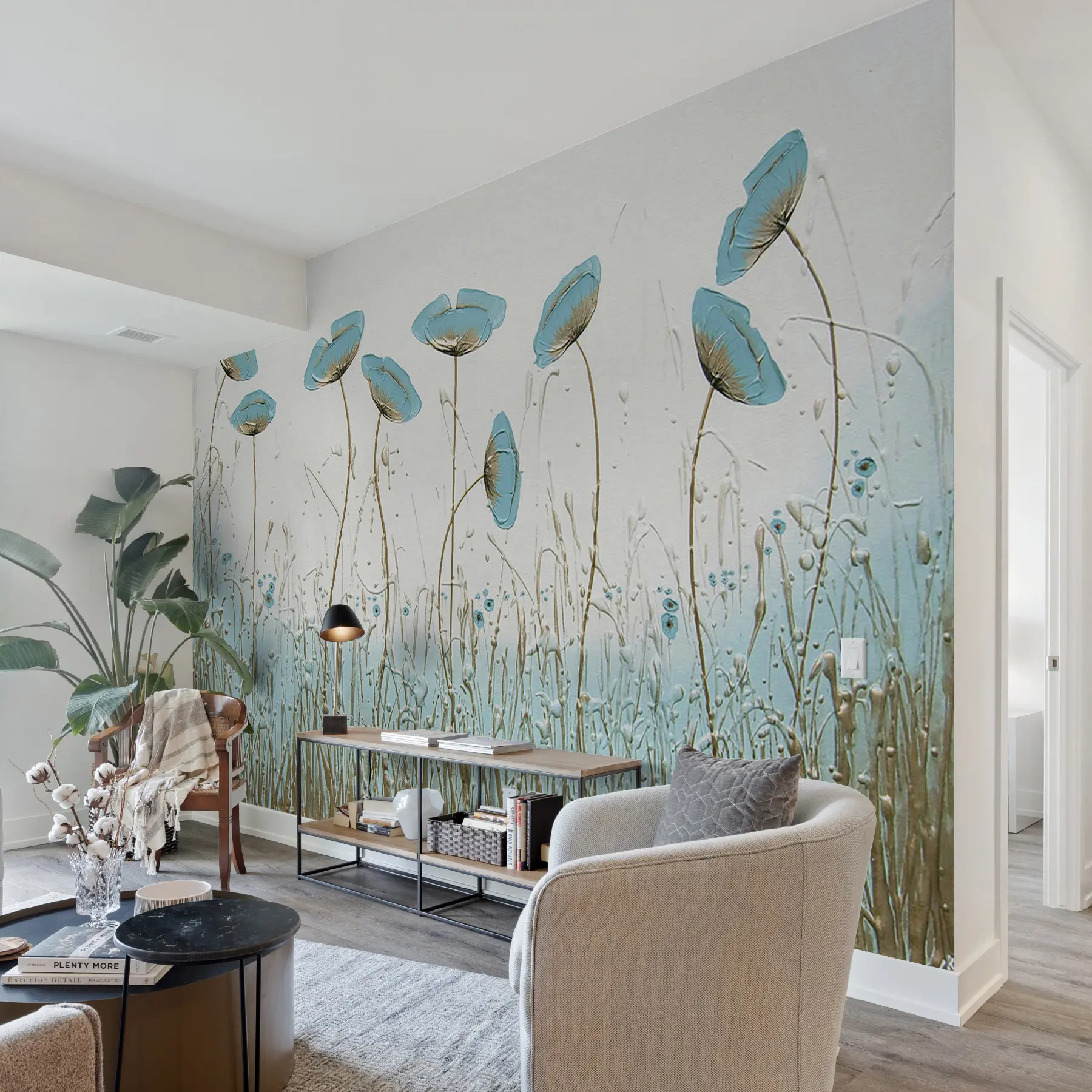 Fototapete Mohnblumen. Ölfarben u34867