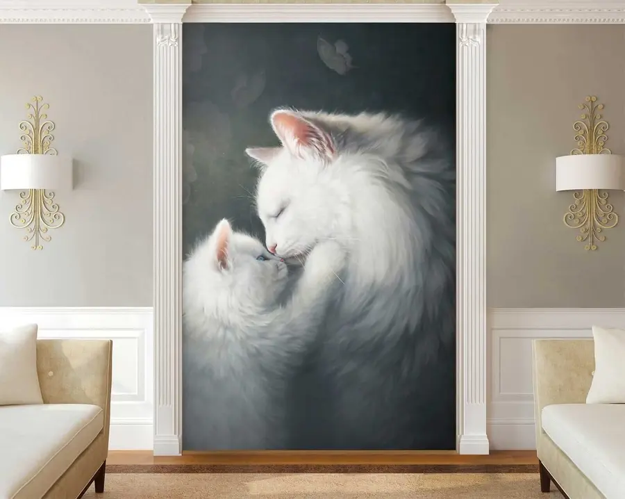 Fototapete Katzenmutter und ihr Kätzchen u38551