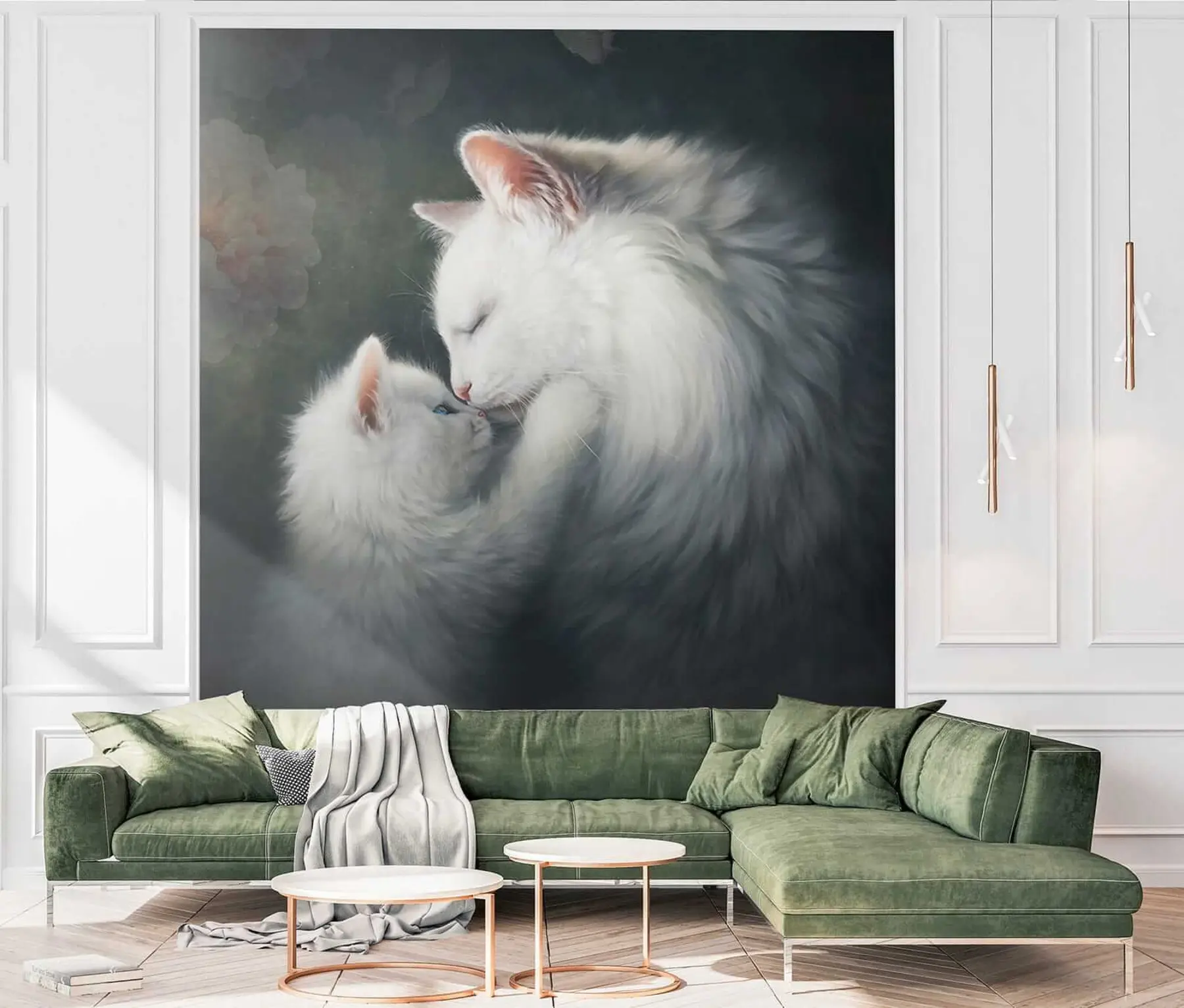 Fototapete Katzenmutter und ihr Kätzchen u38551