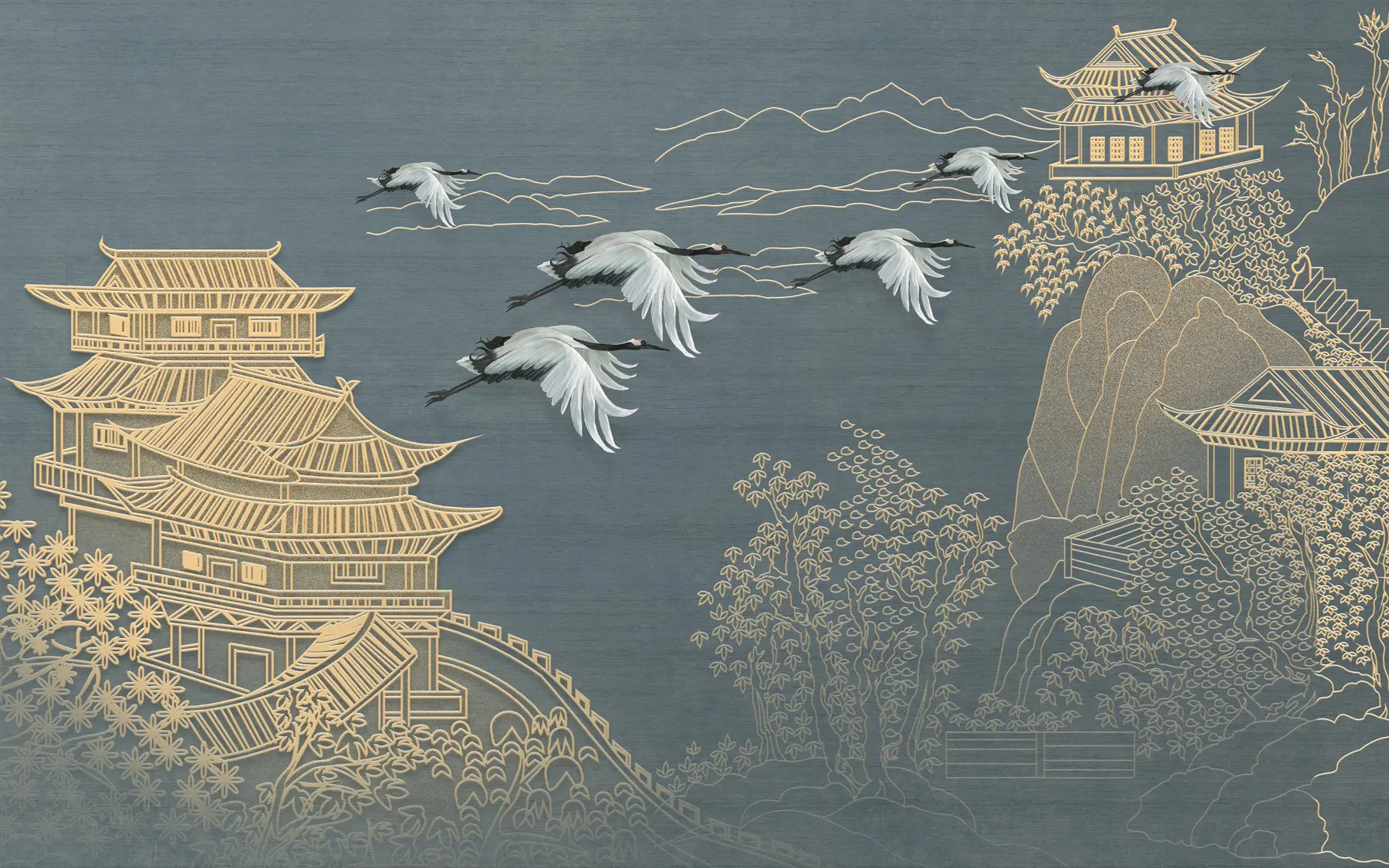 Fototapete Zeichnung im japanischen Stil u38720