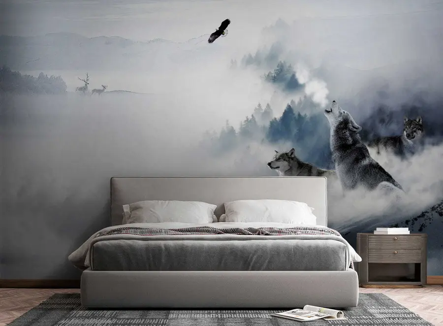 Fototapete Wölfe im Wald u42161