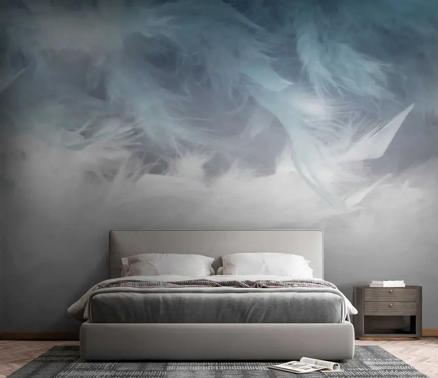 Fototapete Blaue Federn u47764