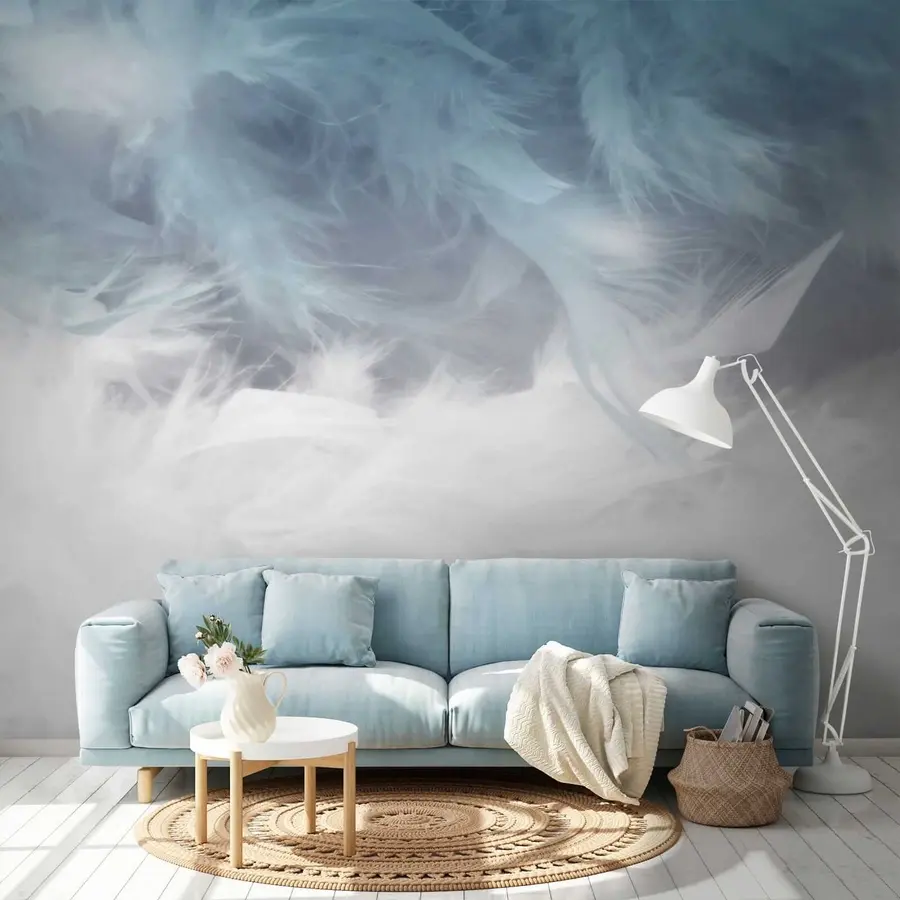 Fototapete Blaue Federn u47764