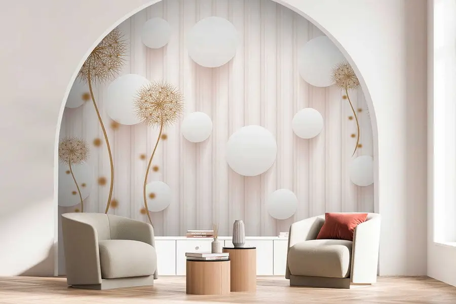 Fototapete Kugeln und Löwenzahn u52503