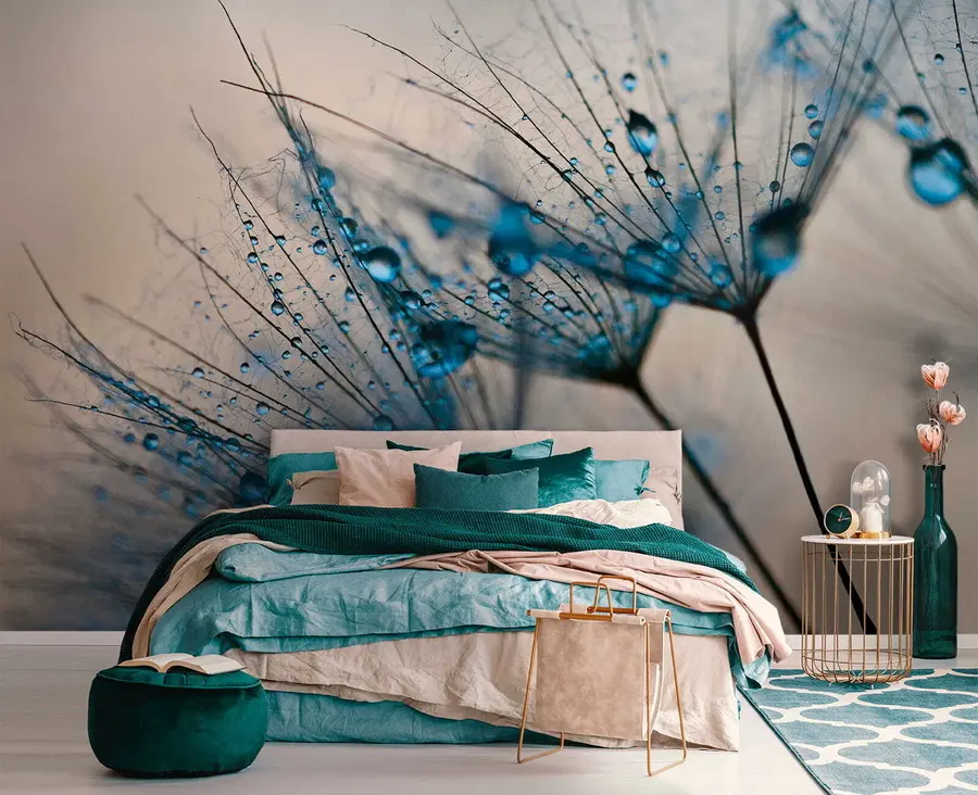 Fototapete Löwenzahn mit Wassertropfen u57557