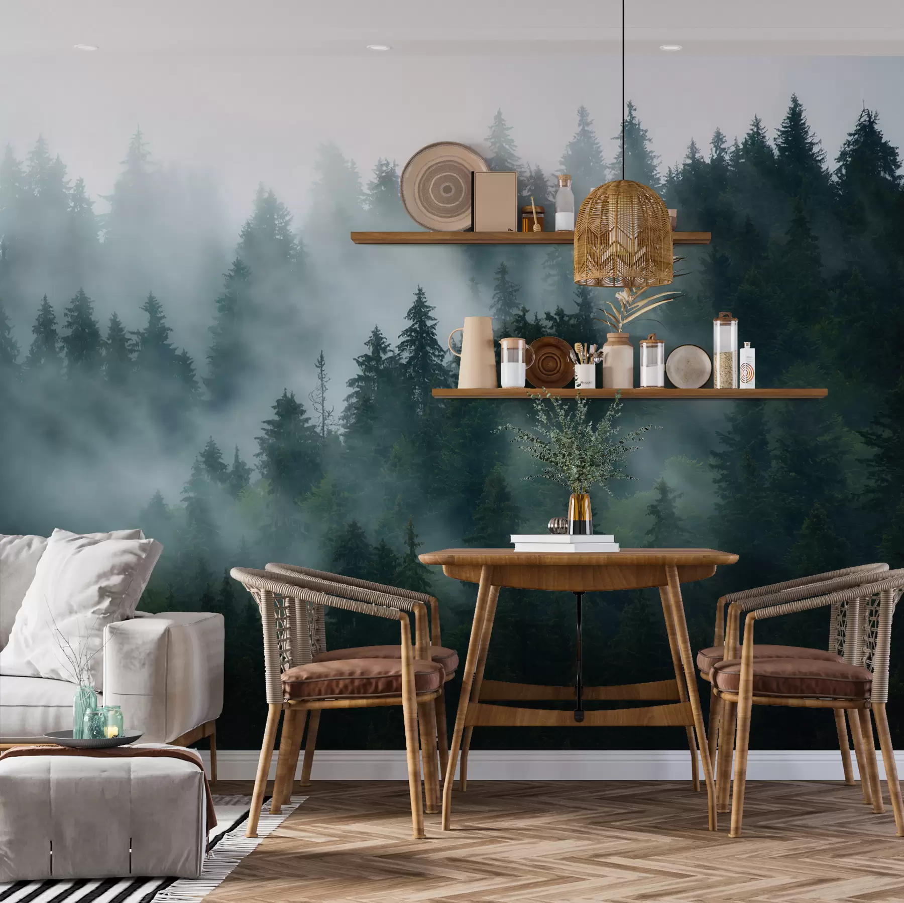 Fototapete Nebliger Wald u57914