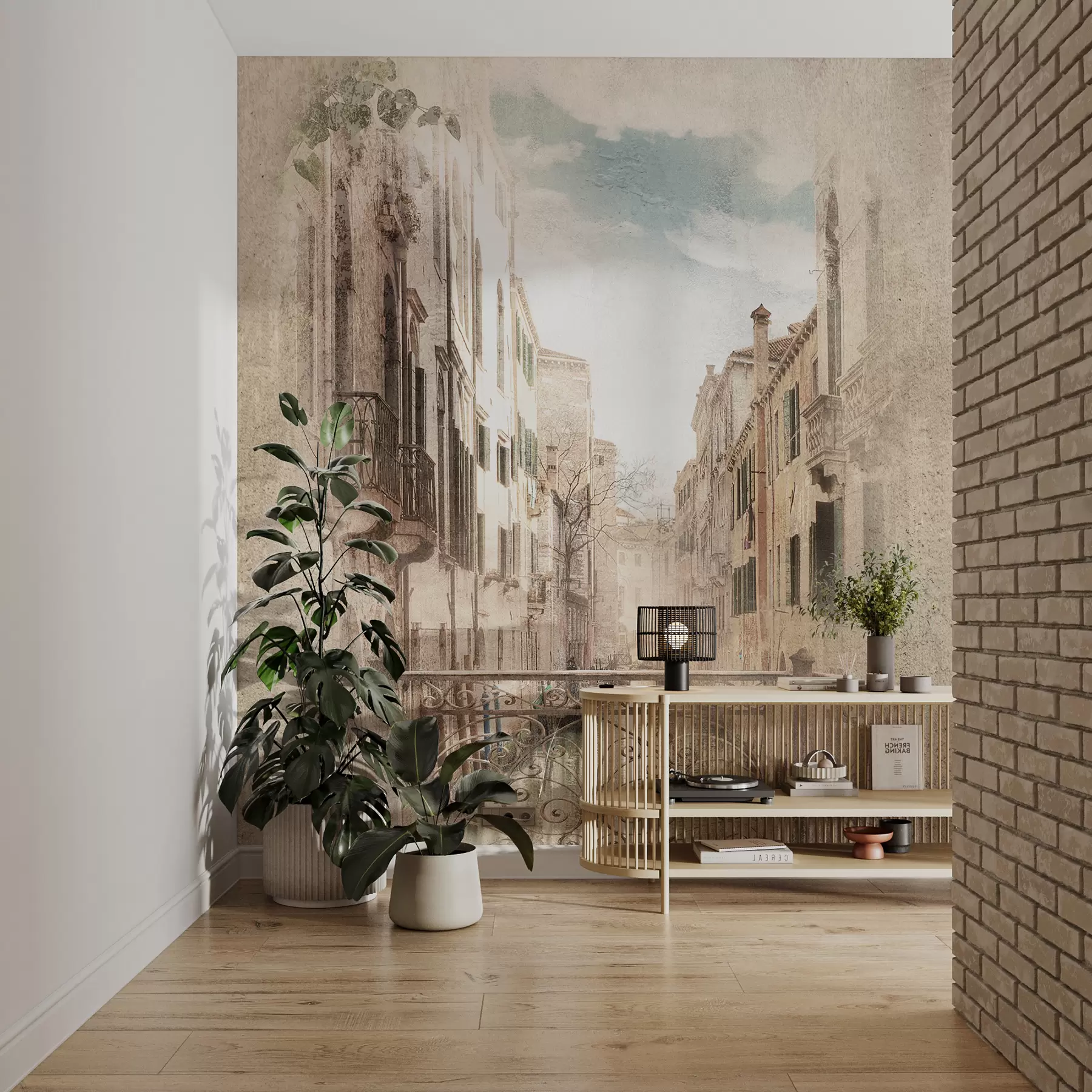 Fototapete Balkon, italienische Straße u60320