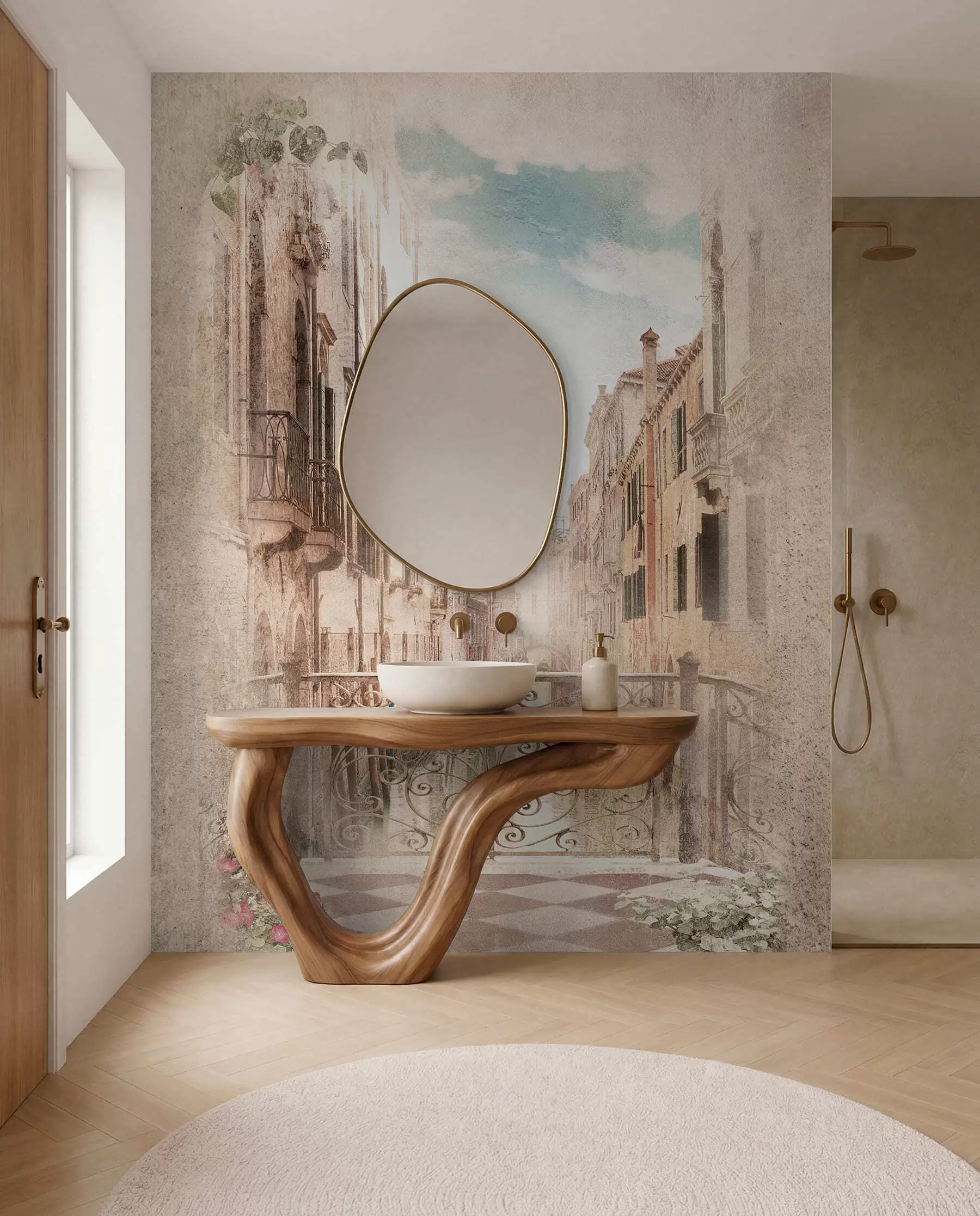 Fototapete Balkon, italienische Straße u60320