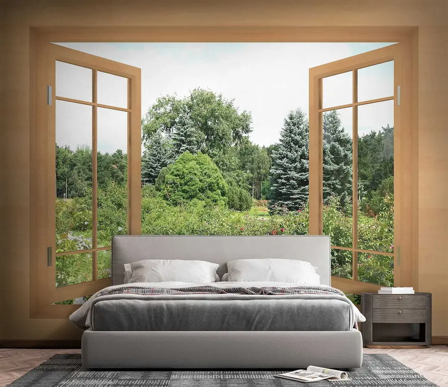 Fototapete Fenster Garten u60673