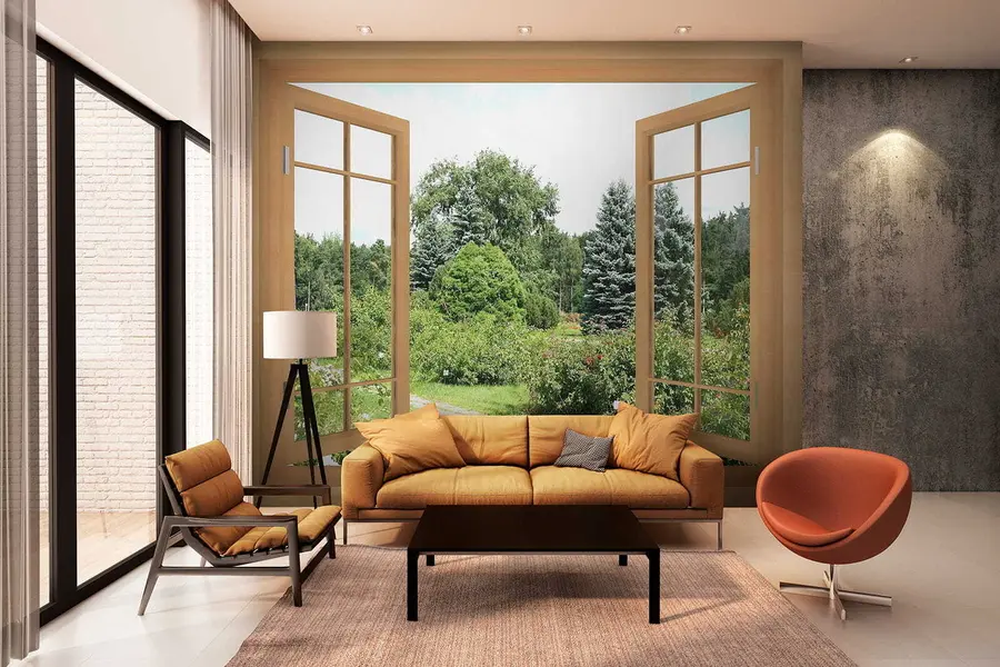 Fototapete Fenster Garten u60673