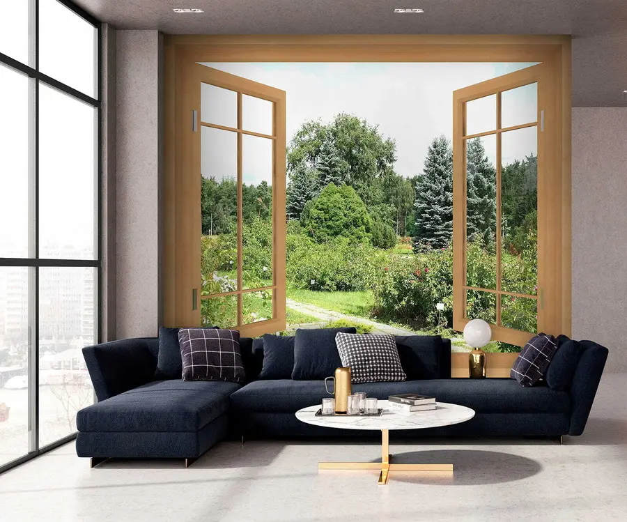 Fototapete Fenster Garten u60673