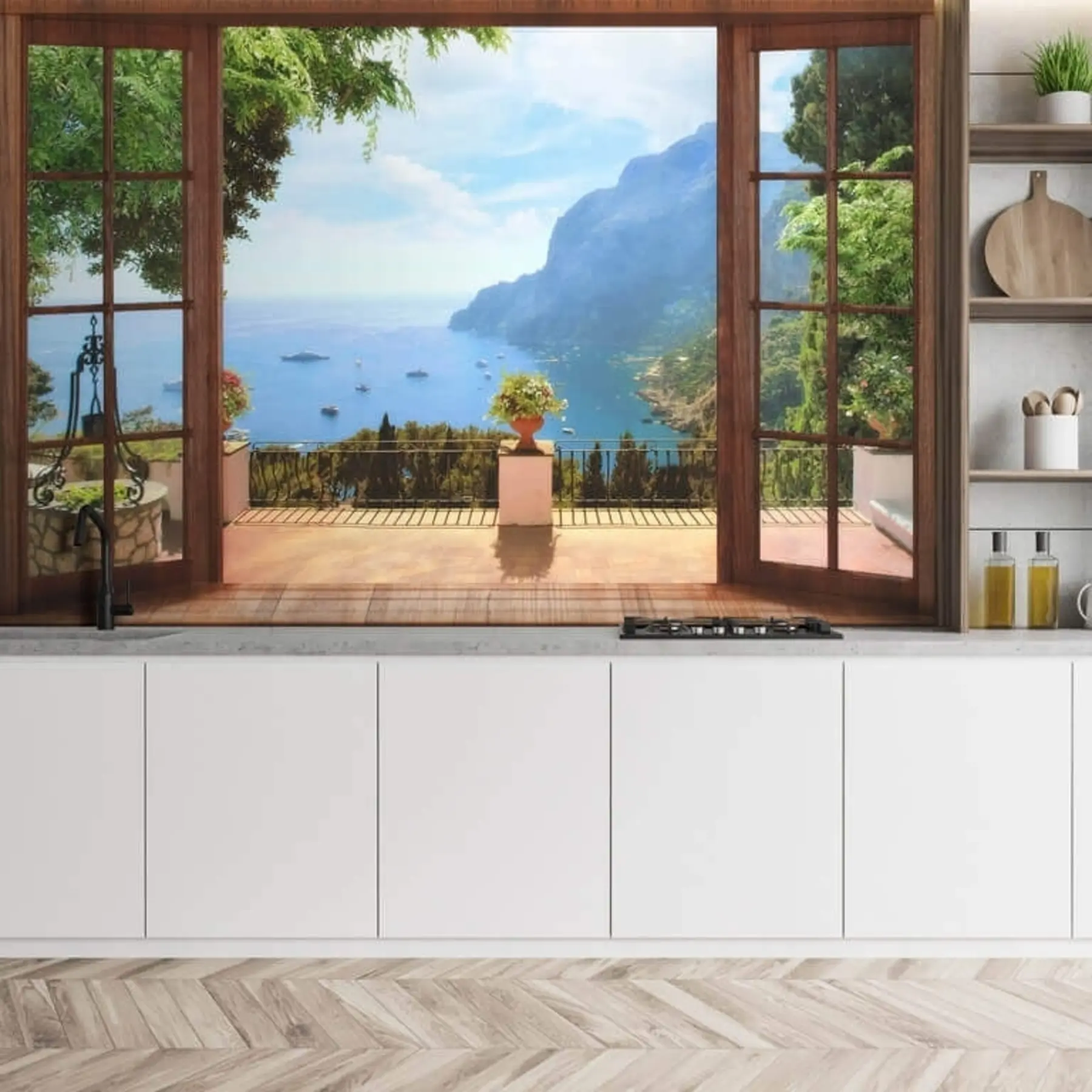 Fototapete Wasser, Himmel und Wolke u18229