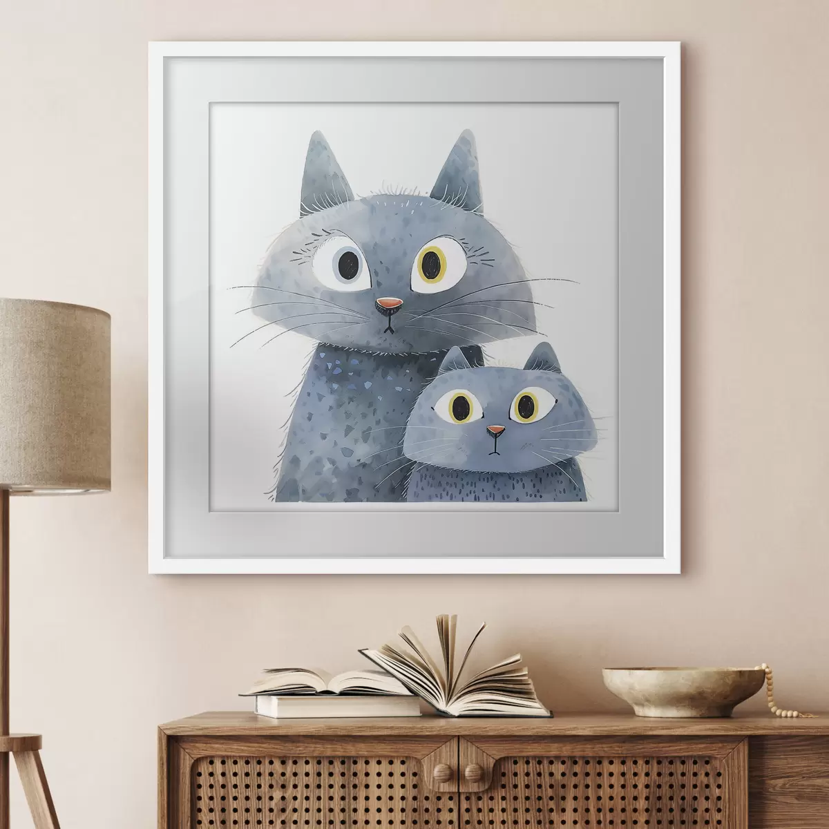 Poster Katze und Leuchten f37562