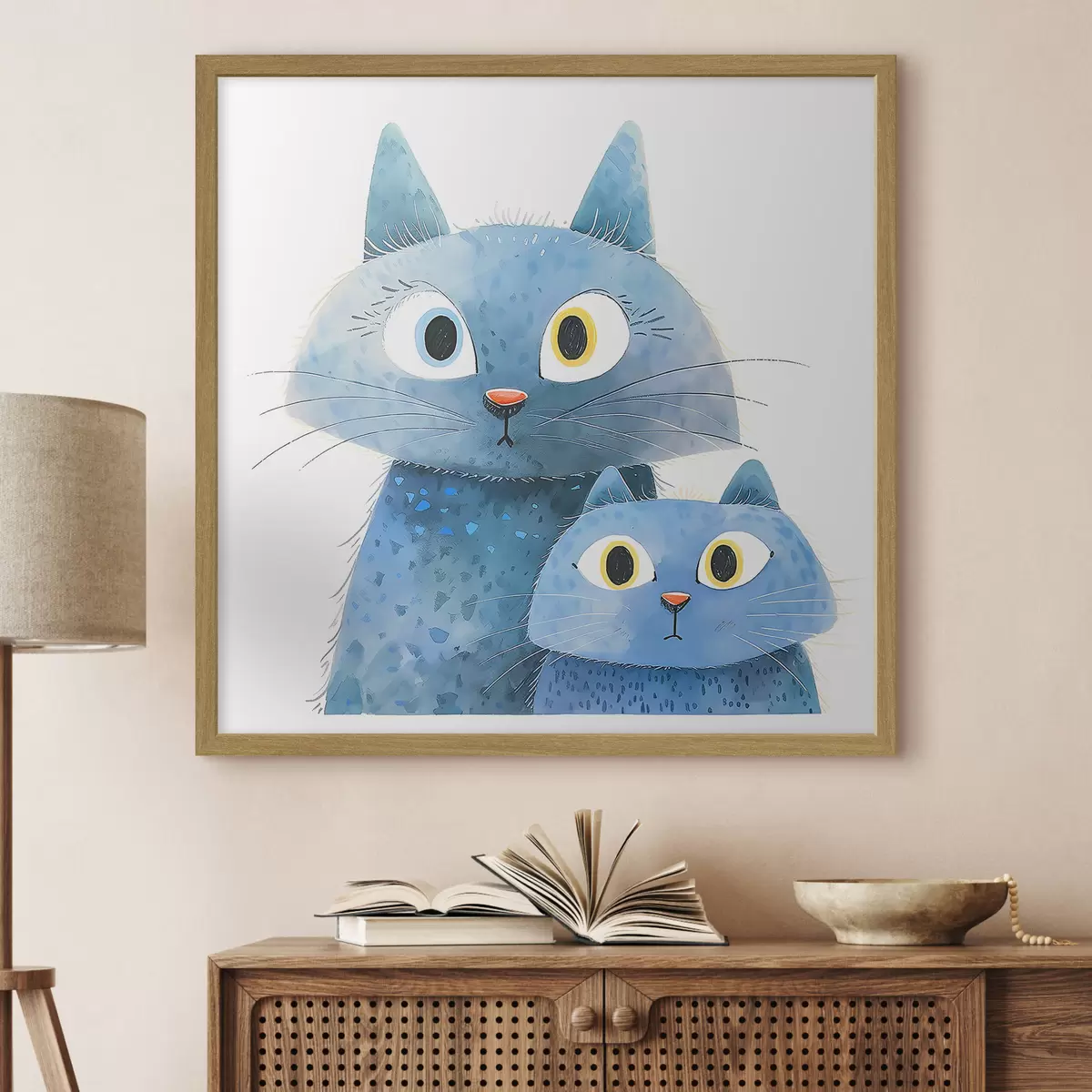 Poster Katze und Leuchten f37562