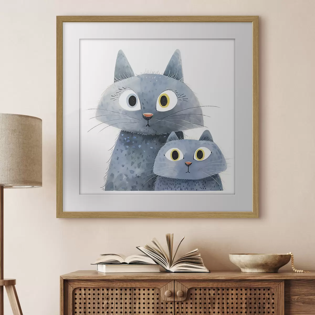 Poster Katze und Leuchten f37562