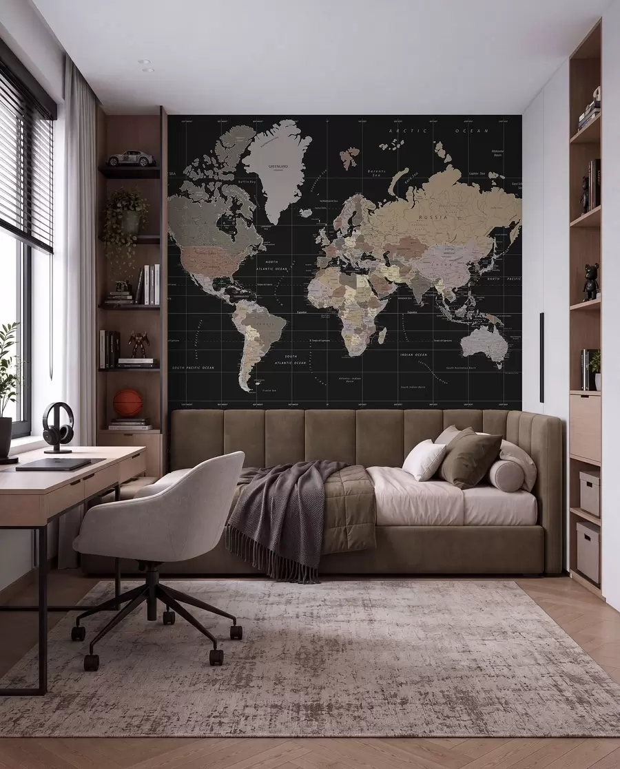 Fototapete Detaillierte Karte der Welt u99477