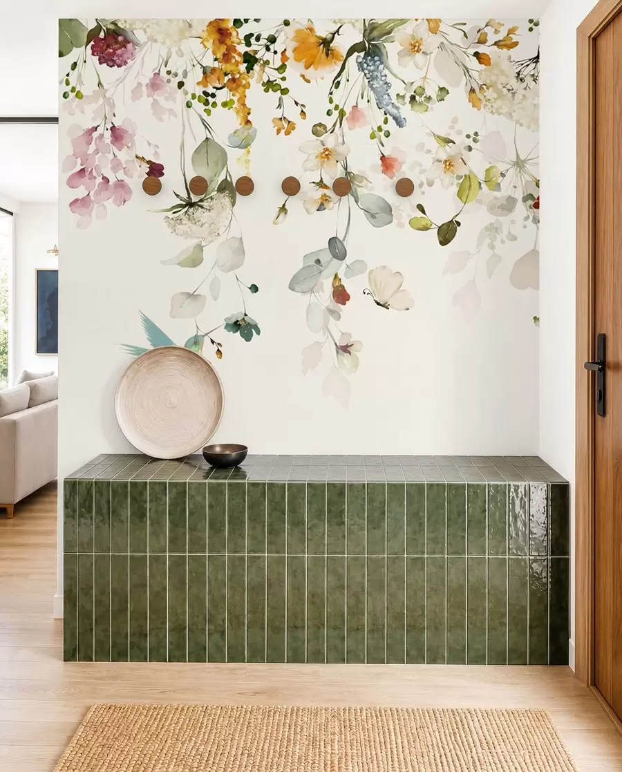 Fototapete Blumen und Kolibris u59610d2