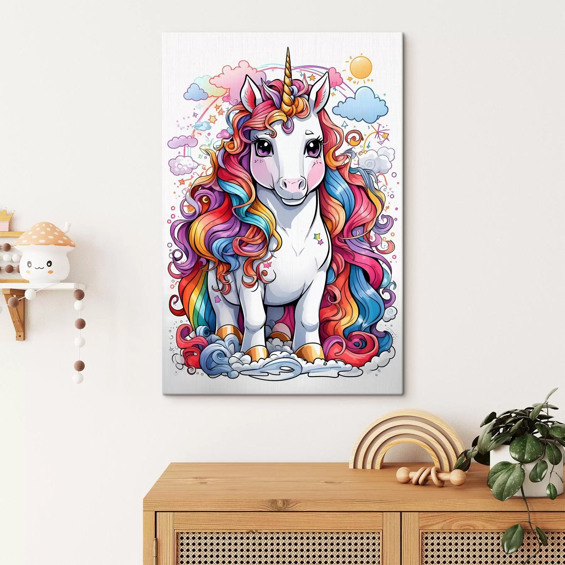Fototapete Mehrfarbiges Einhorn s37766