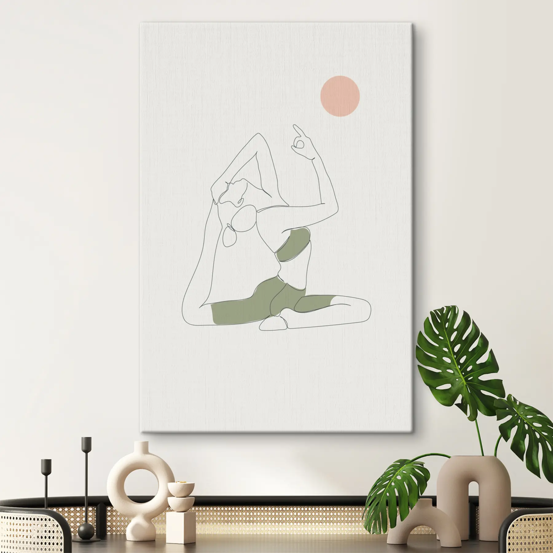 Fototapete Mädchen Yoga-Pose Dove asana s37986