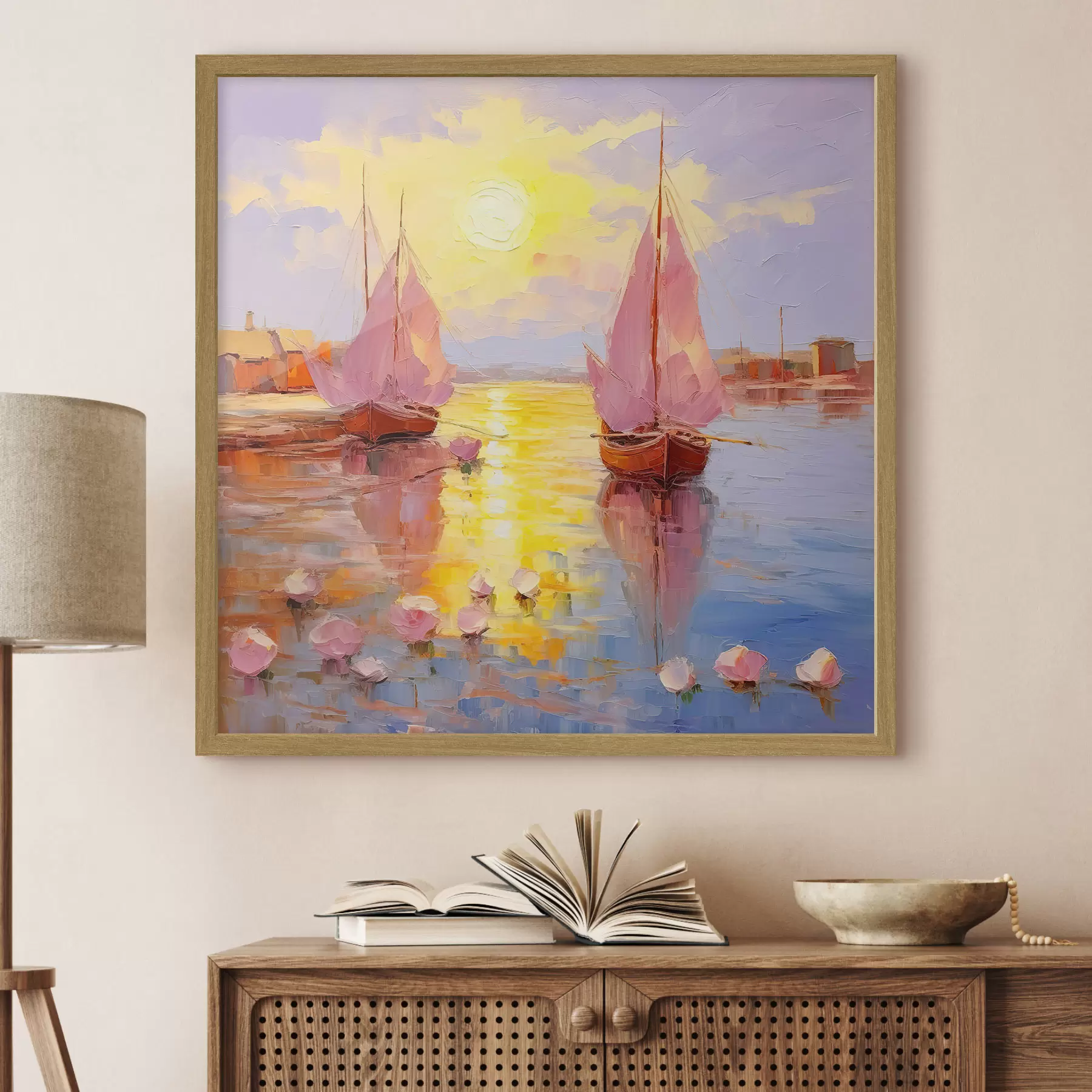 Fototapete Zwei rosa Boote f37881
