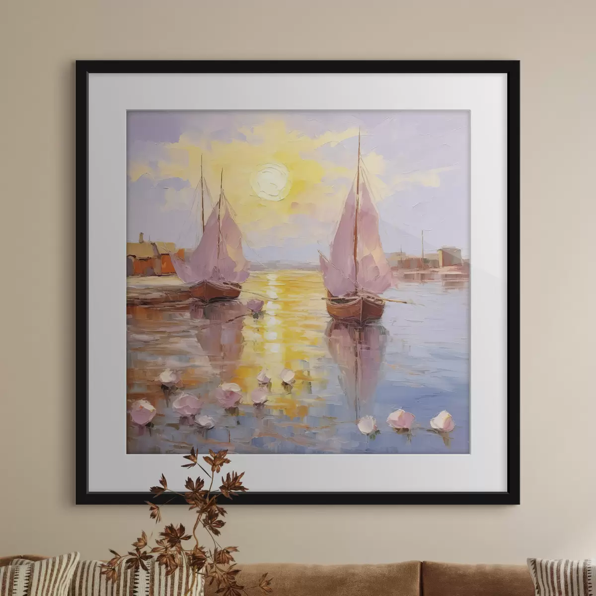 Poster Zwei rosa Boote f37881