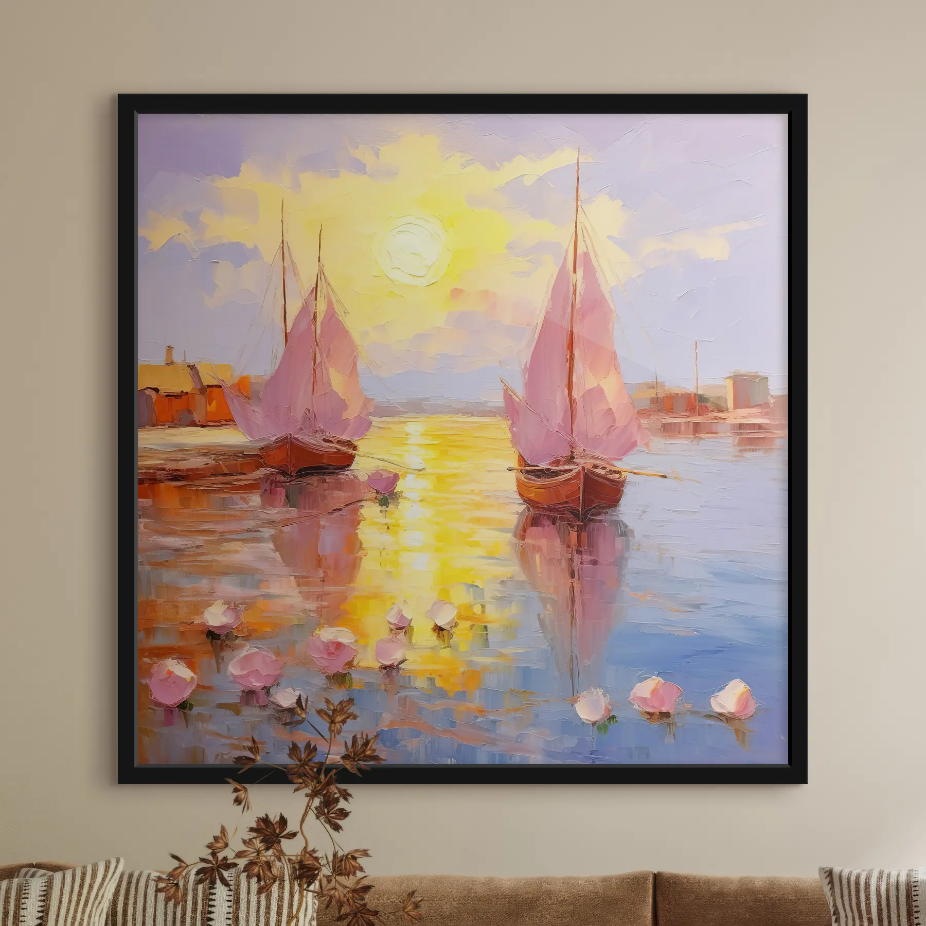 Fototapete Zwei rosa Boote f37881