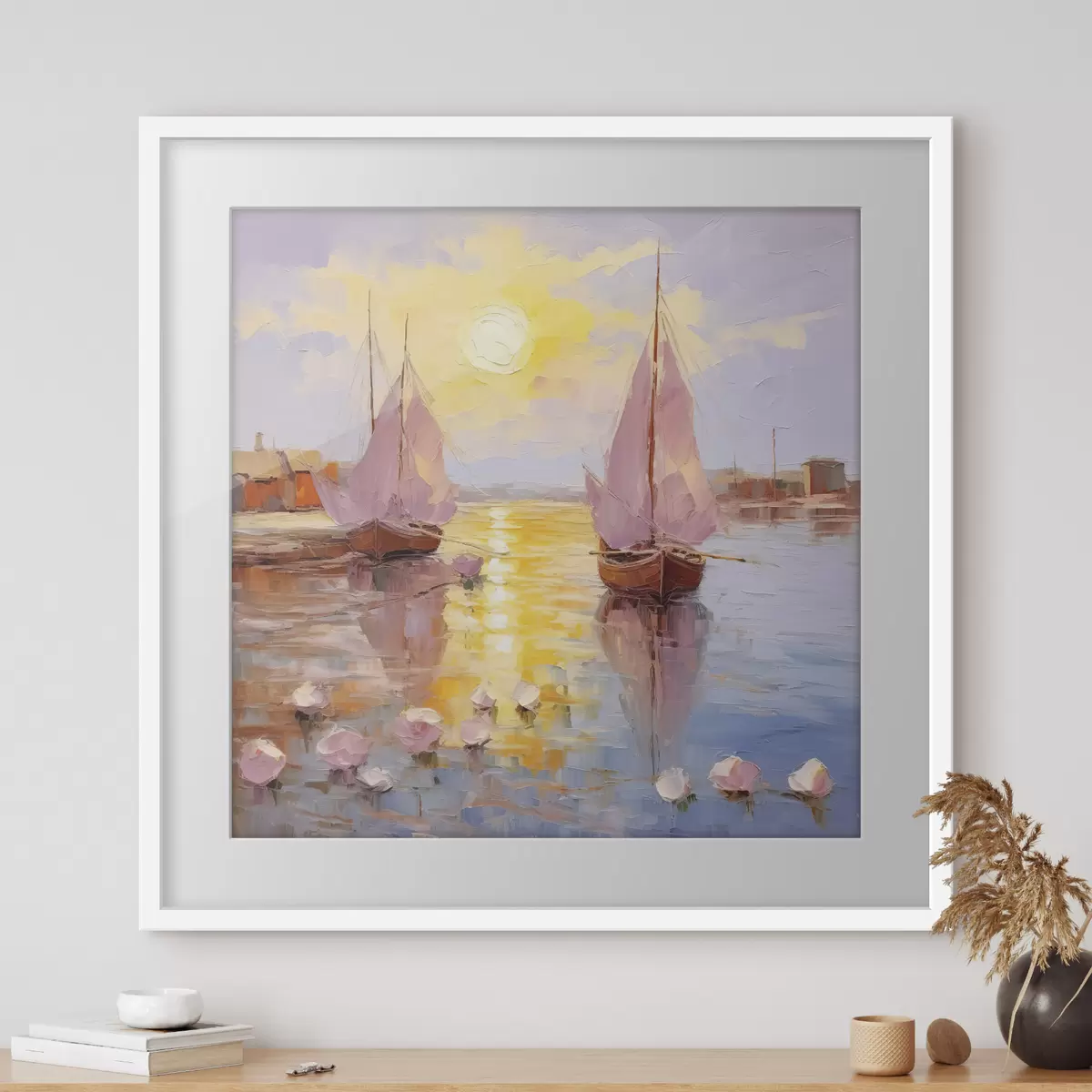 Poster Zwei rosa Boote f37881