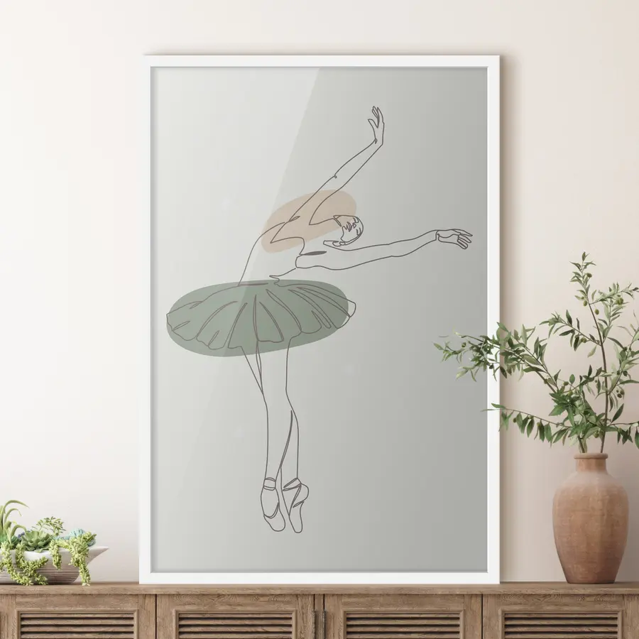 Fototapete Mädchen Ballerina Stil Boho Minimalismus Linien f38076