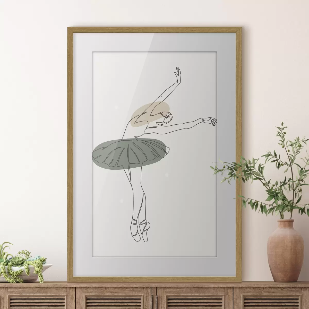 Poster Mädchen Ballerina Stil Boho Minimalismus Linien f38076