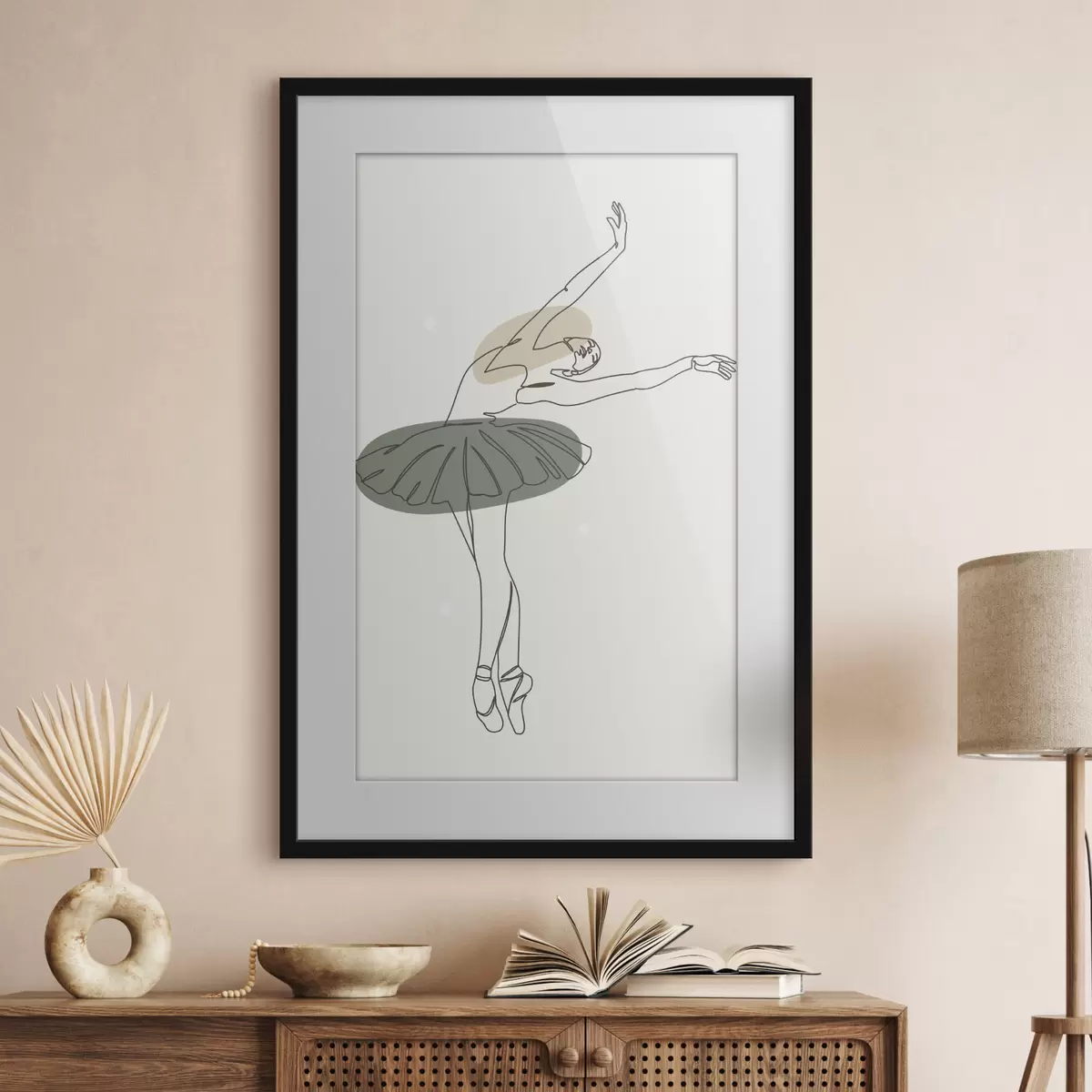 Poster Mädchen Ballerina Stil Boho Minimalismus Linien f38076